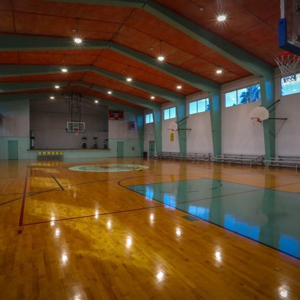 Indoor basketball court